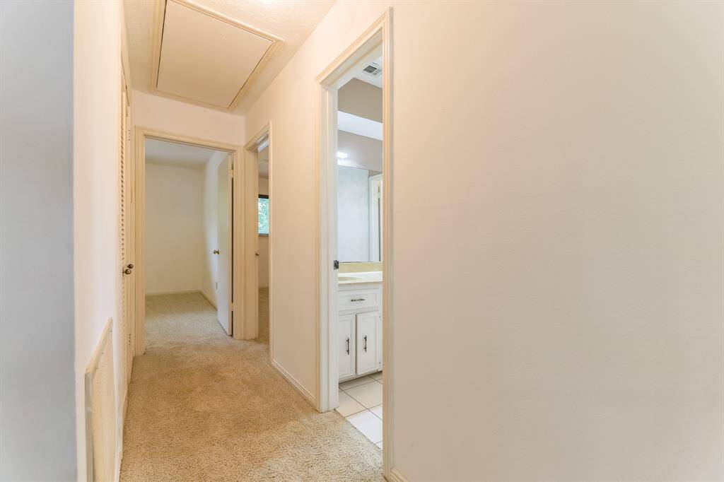 Full bath upstairs equipped with double sinks