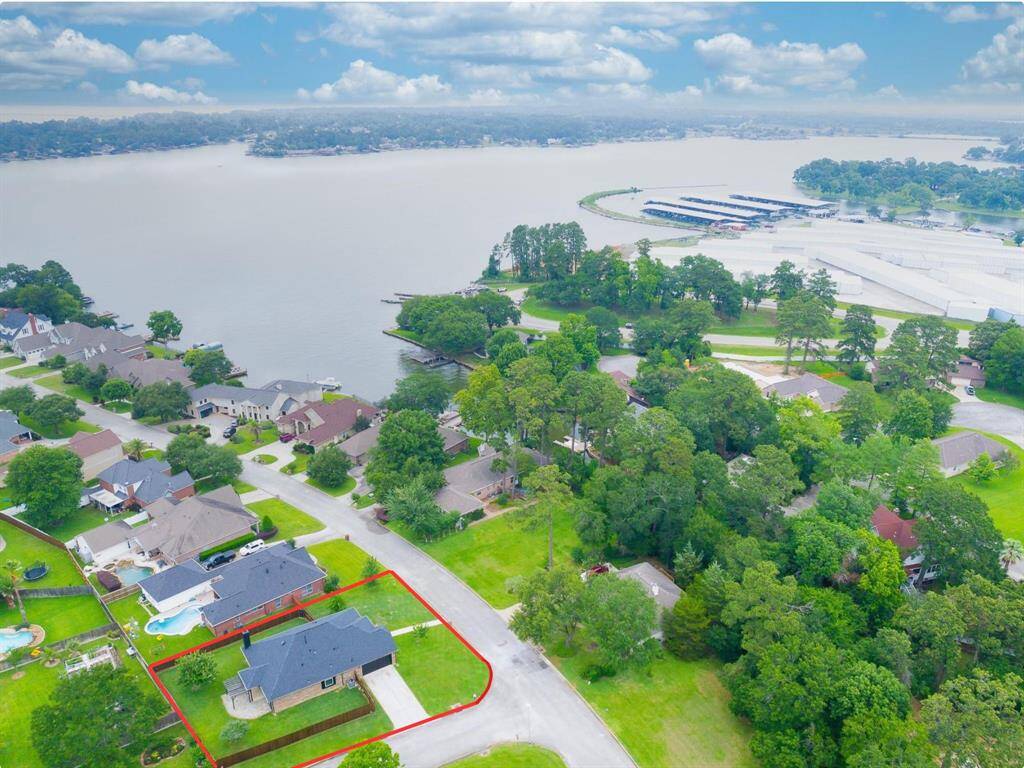 property outlined in red. Located across the street from lake conroe