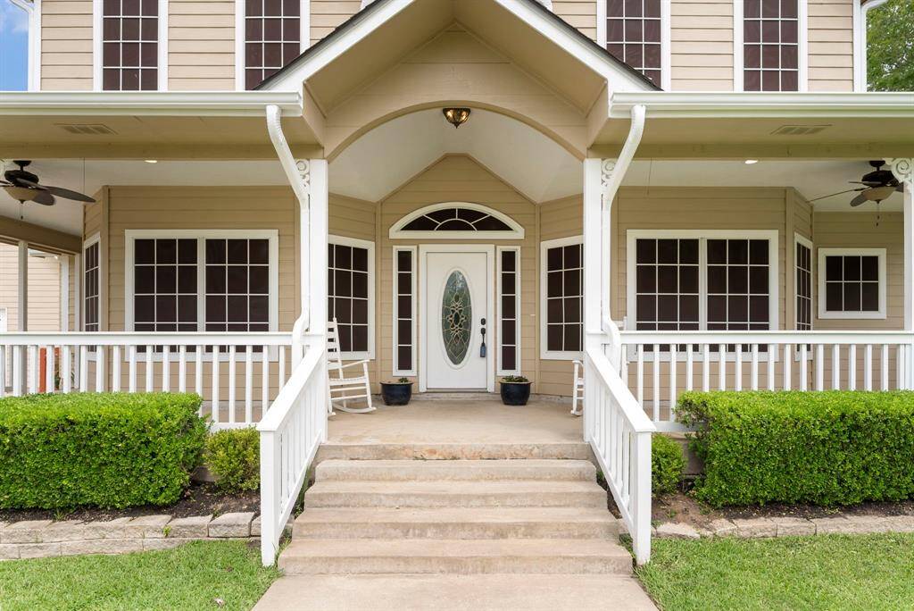 Welcoming front porch with Southern charm.