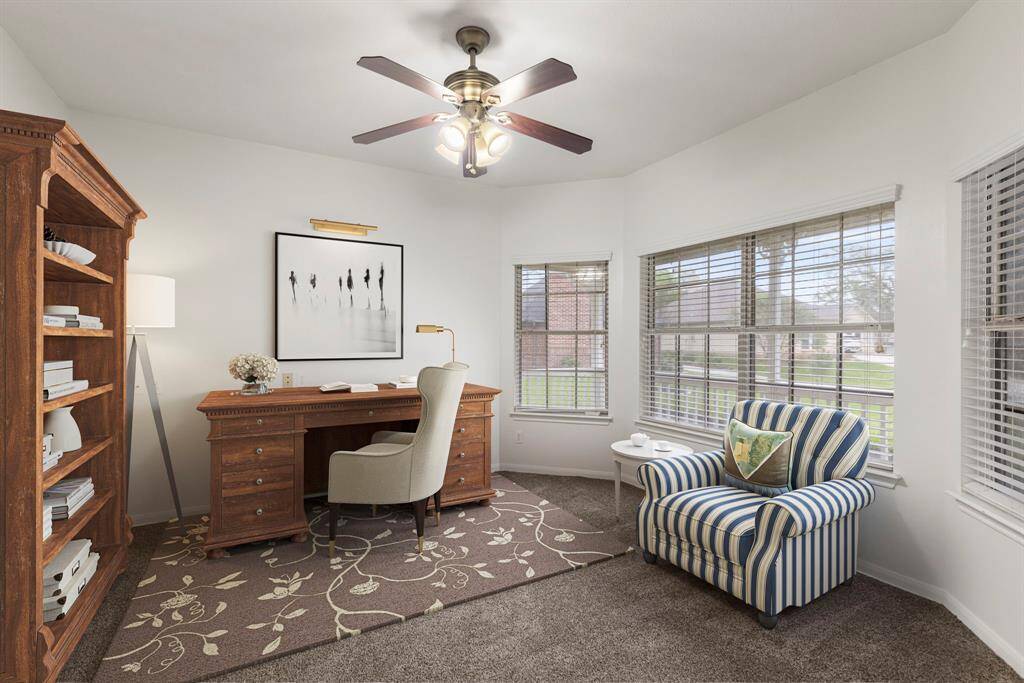 Home office virtually staged.