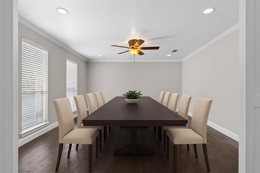 *Virtually staged - The dining room is spacious and hold multiple pieces of furniture.