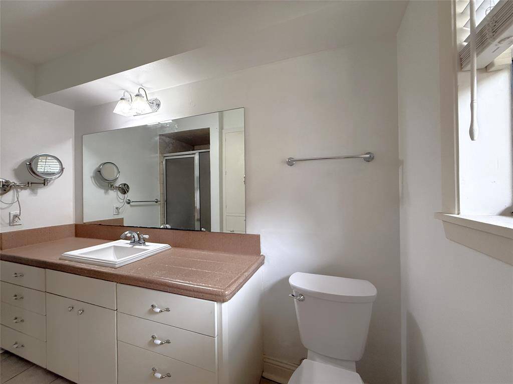 Nicely sized vanity with storage.