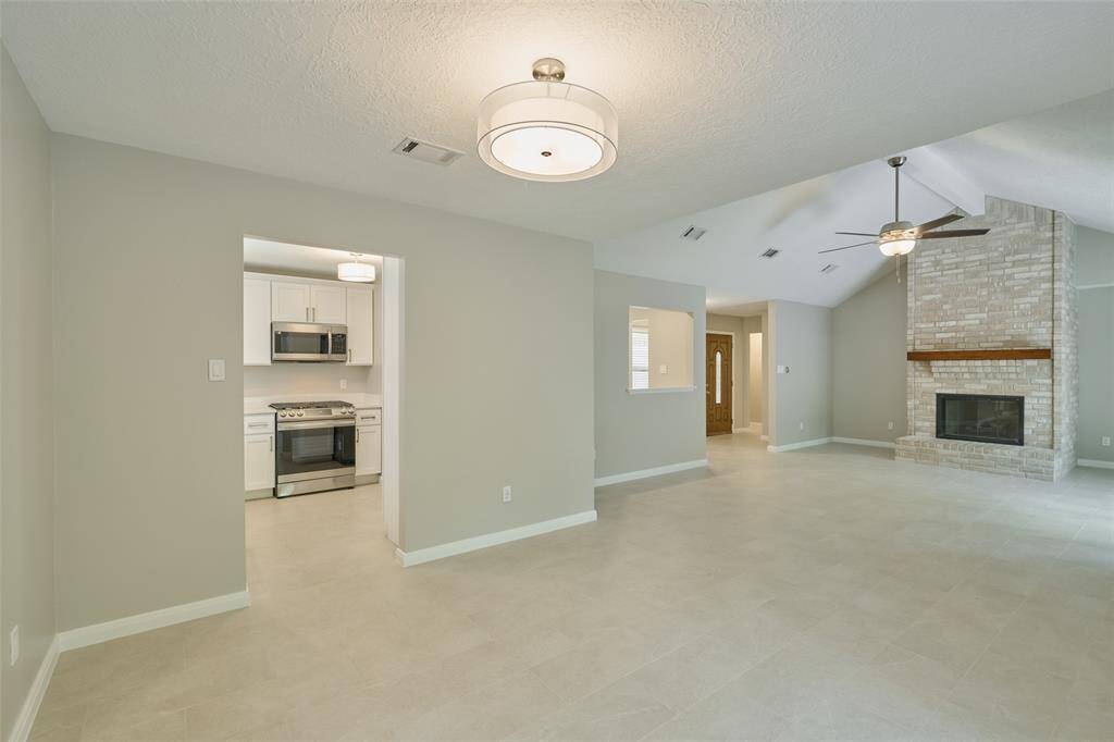Easy access to the kitchen from dining and living.