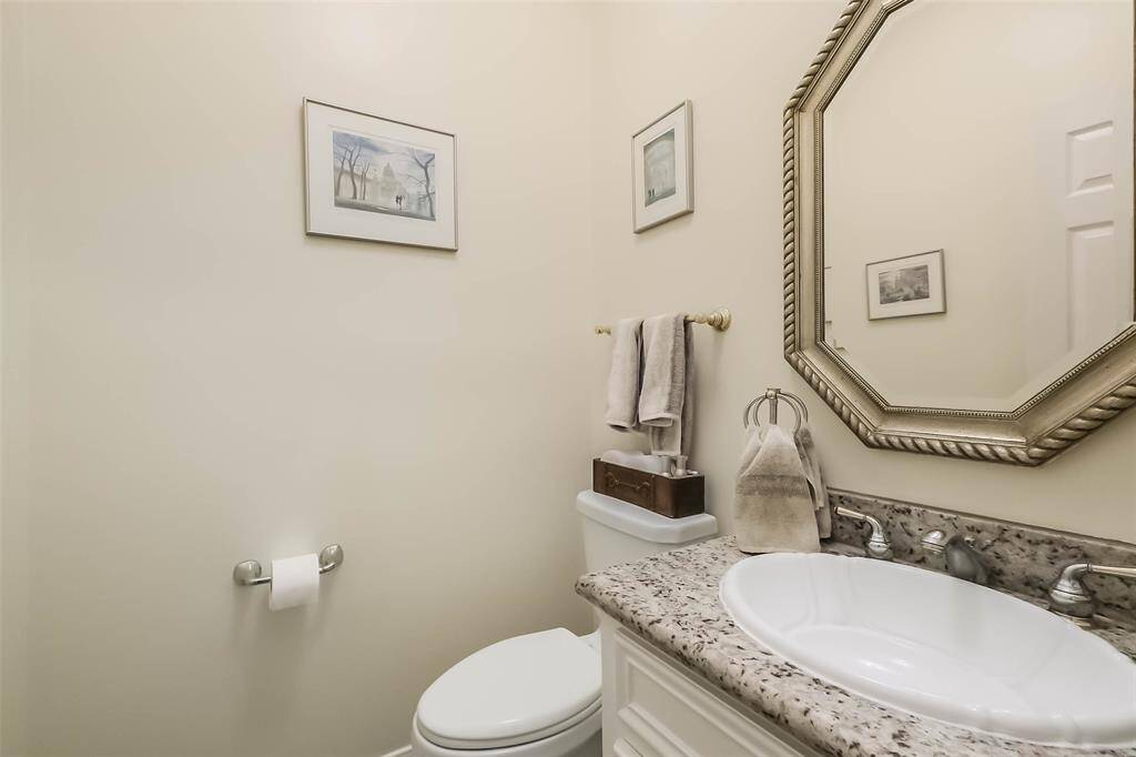 The half bathroom has plenty of space!