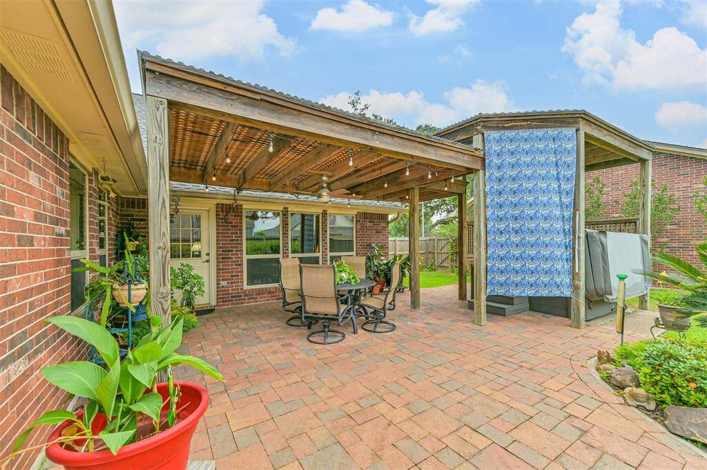Landscaped for privacy, beauty, and ease of care.