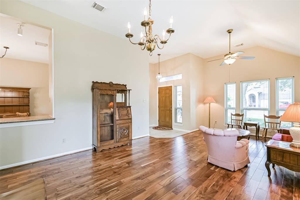 Elegant finishes and crown molding add a custom touch.
