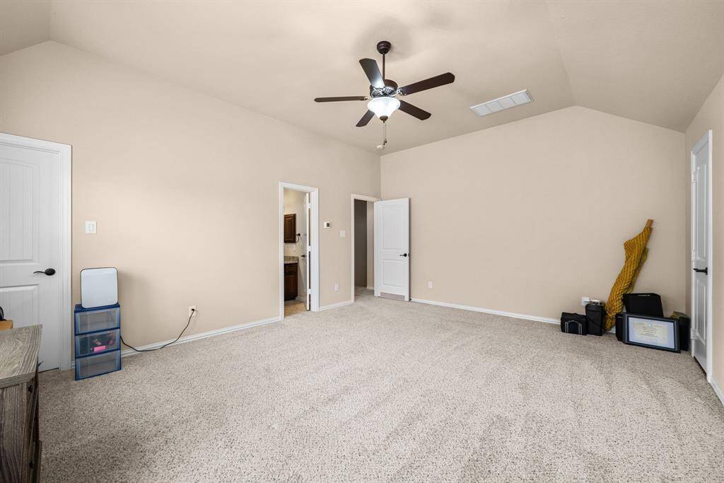 Second floor room with full bathroom has a door to make it private or stop the noise.
