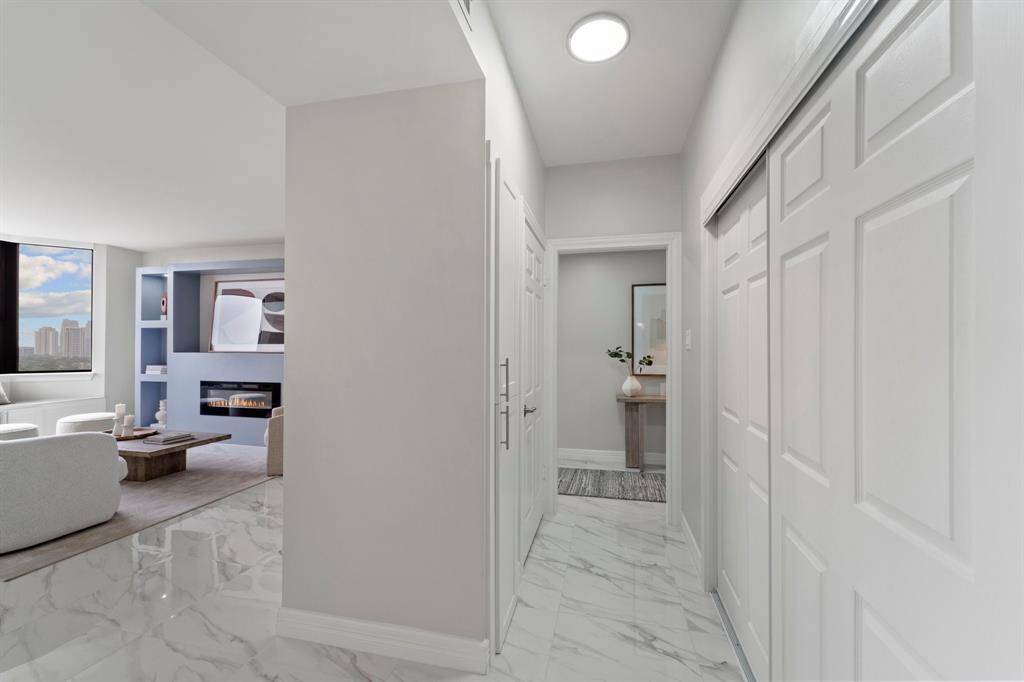 Kitchen to living and entry