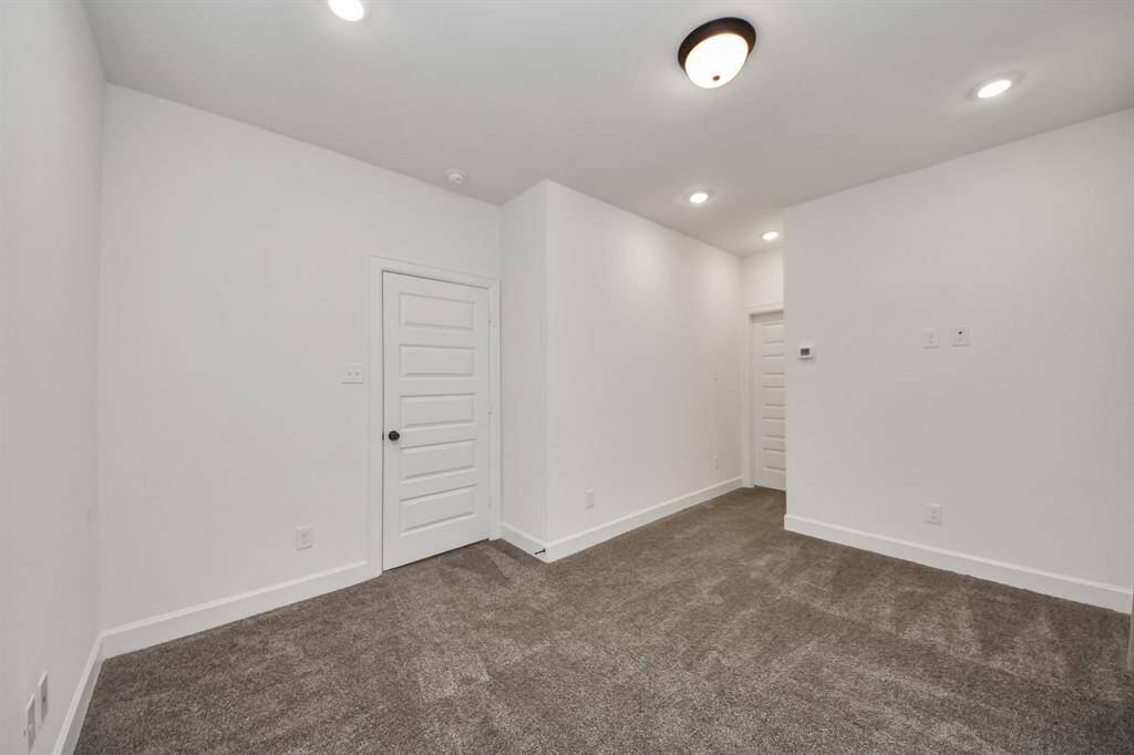 The guest bedroom is conveniently located on the first floor.