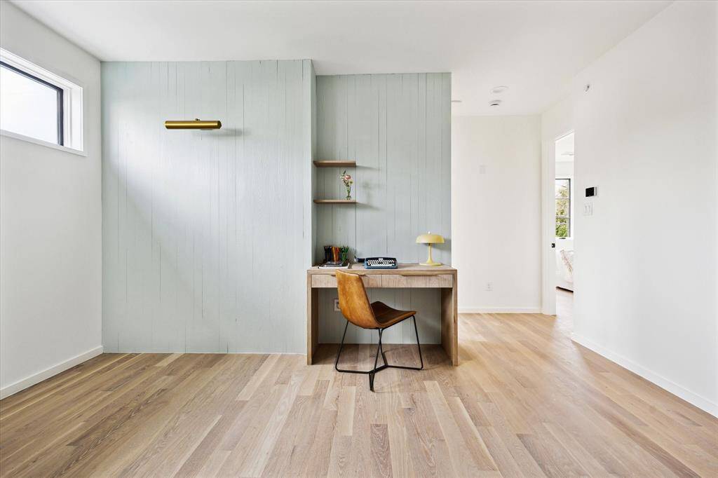 Second floor landing with built-in desk