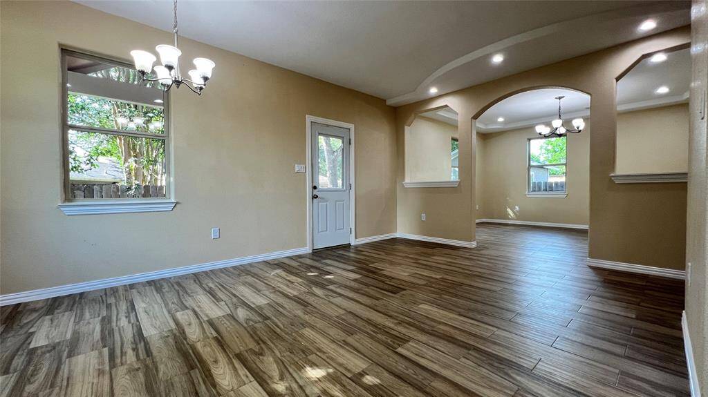View from kitchen to living room