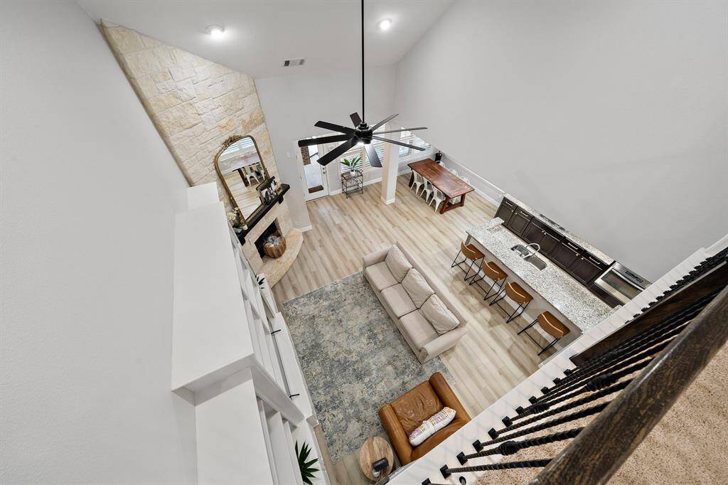This living room is the heart of the home for relaxation and entertaining.