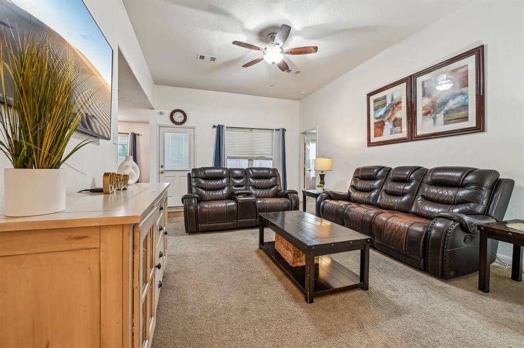 Cozy living room exudes warmth and comfort.