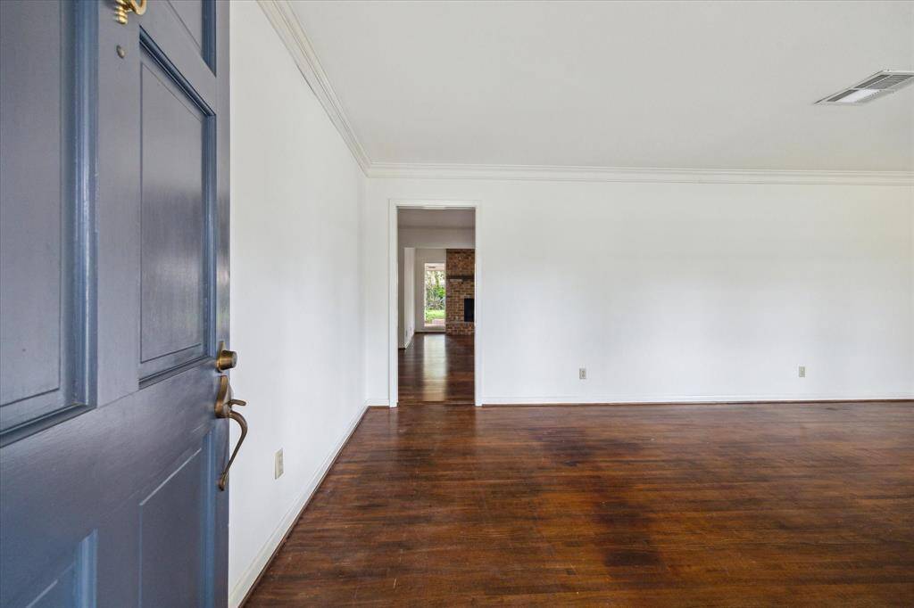 When you enter the home, you are in the living room and have a view to the backyard.