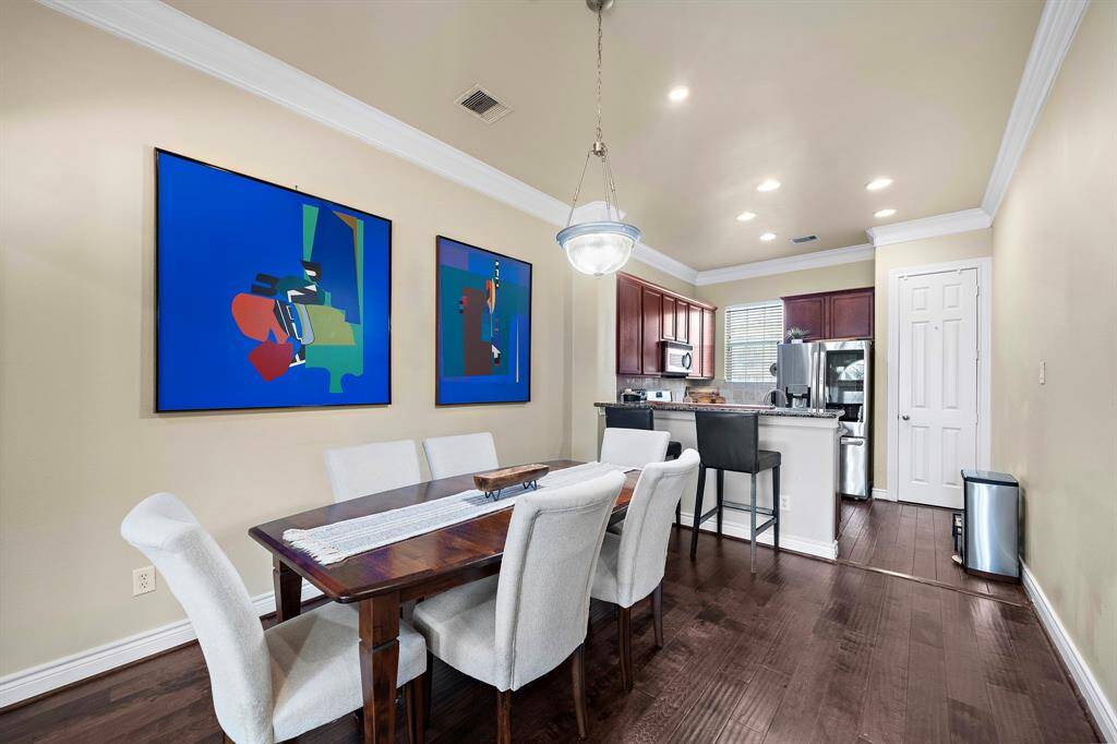 Large enough for an abundance of seating and conveniently located off the kitchen.