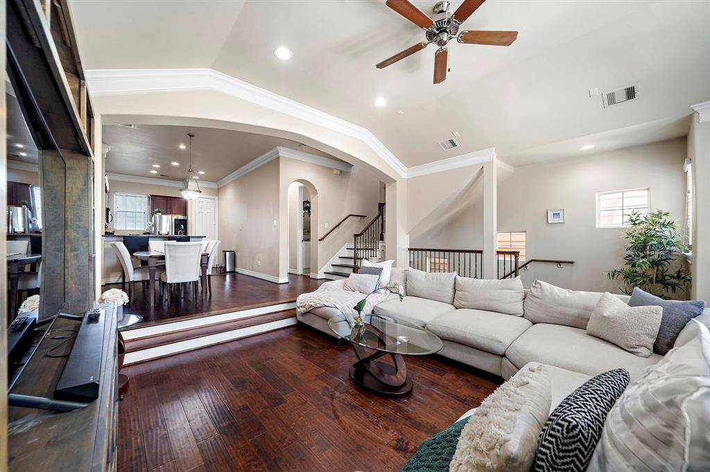 The 2nd floor houses the living, dining and kitchen with open floorplan allowing for enjoyable entertaining and easy relaxing.
