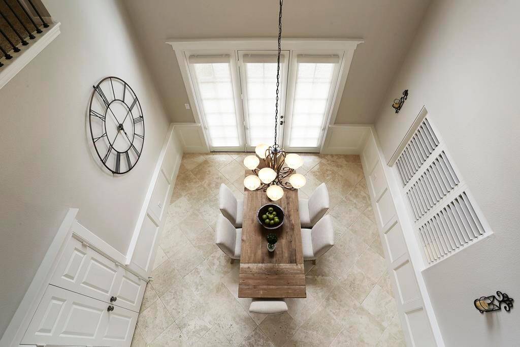 A view of this stunning room from the second level.