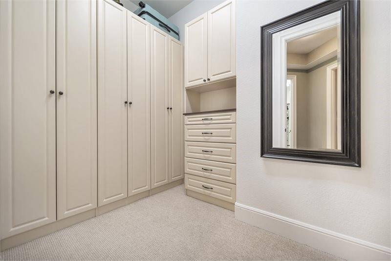 He has his own walk-in close as well. Both provide plenty of space for storage.
