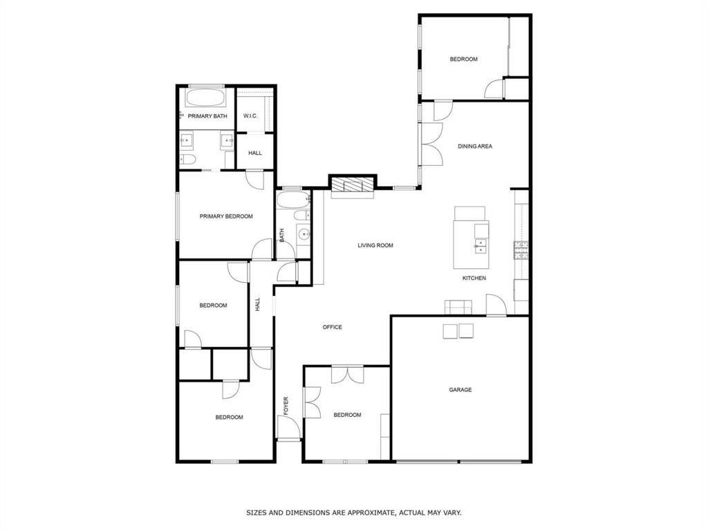 Check out this fabulous floor plan! The room by the entrance is currently used as an office but could be a bedroom.