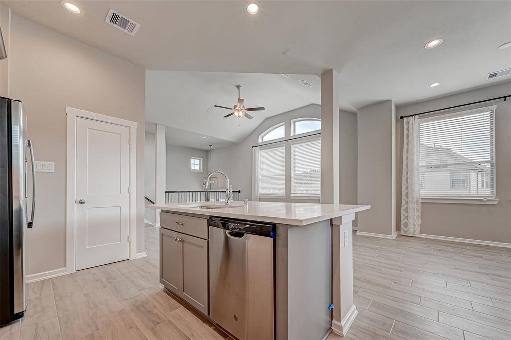 Beautiful kitchen island.Door at the left is the pantry