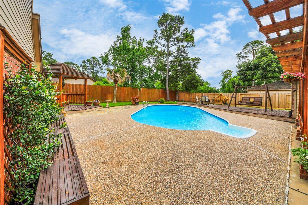 The multiple seating areas surrounding the pool are ideal for get-togethers with family or friends!