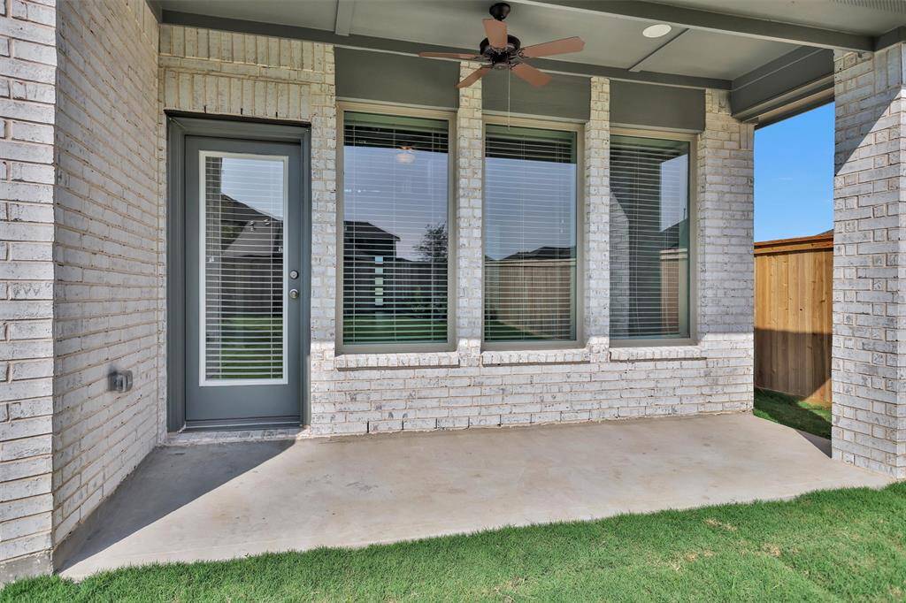 The Backyard is complete with a covered Patio!