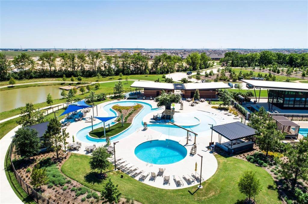 An aerial view of the neighborhood pools!