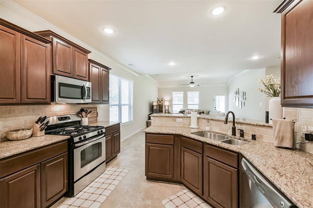Soothing color scheme is found throughout the home.
