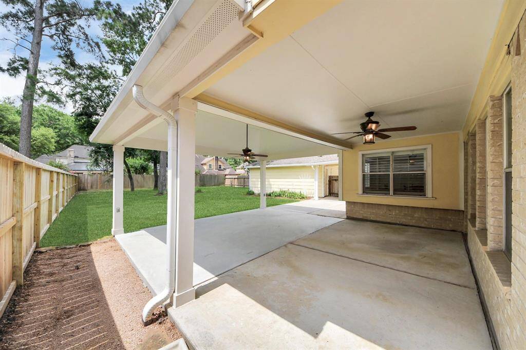 Large covered back porch