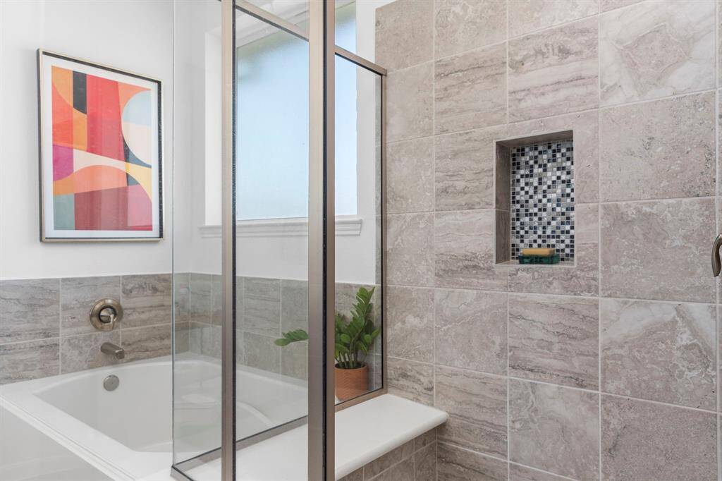 Comfortable and welcoming, this spacious guest bedroom is virtually staged to show its full potential. Tall ceilings, soft natural light, and ample space make it ideal for guests, a home office, or a cozy retreat.