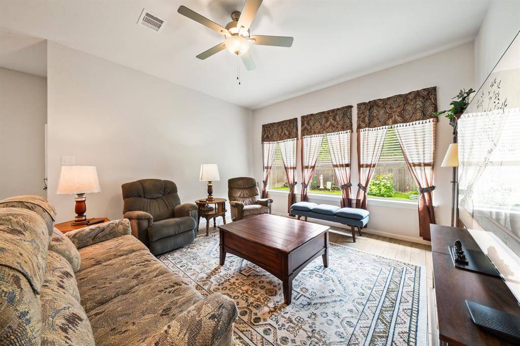 Family room is located on the other side of the dining area.