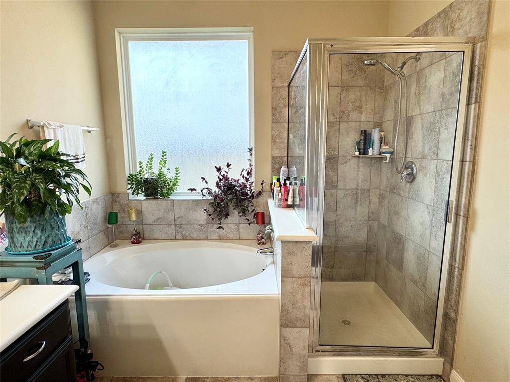 Separate shower and garden tub