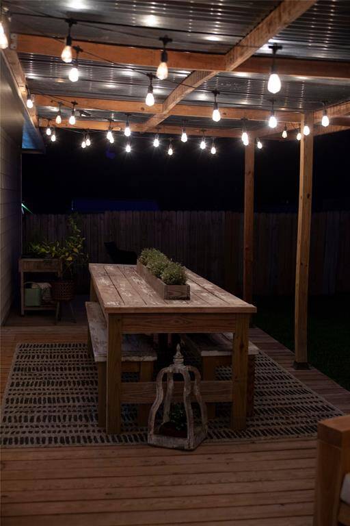 Whether you're hosting a dinner party or winding down after a long day, this backyard is designed to make every night feel special.