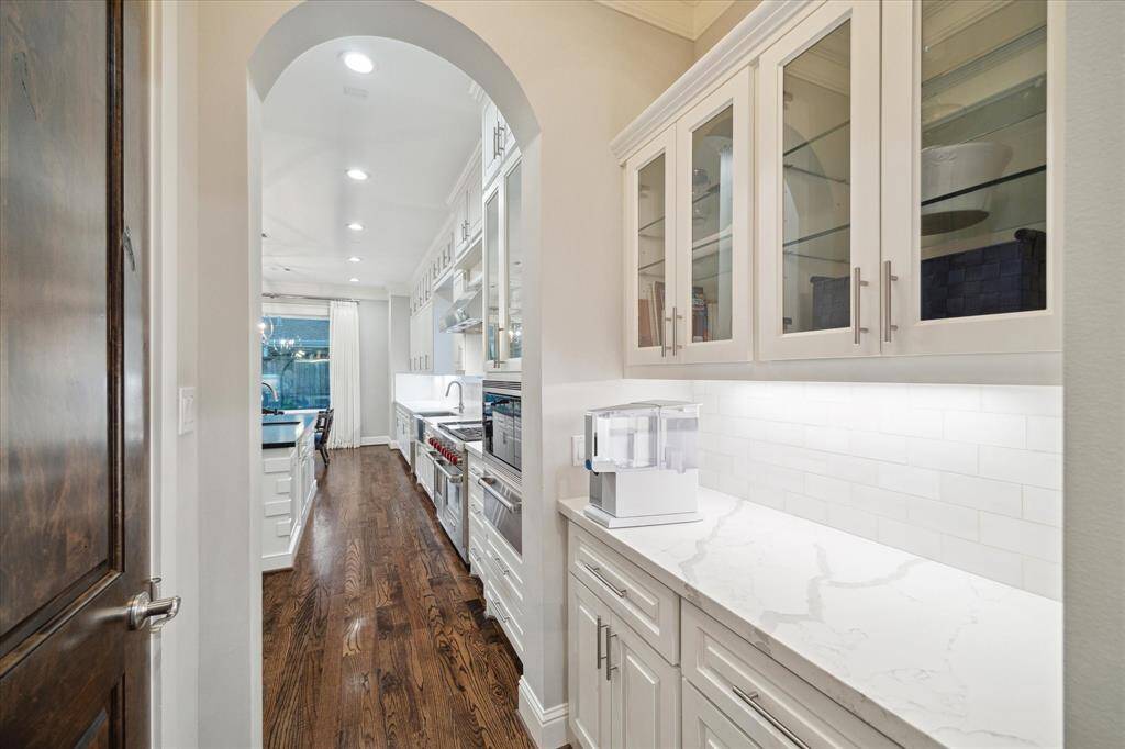This is a view of the butler's pantry which leads from the dining room into the kitchen.