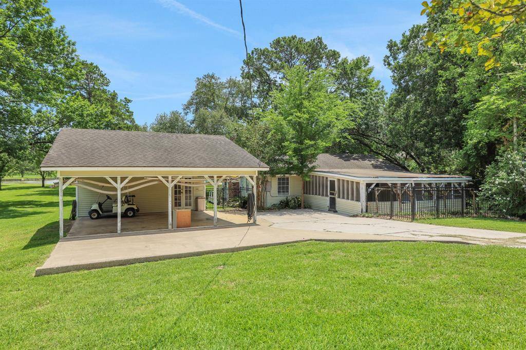 Detached carport and workshop