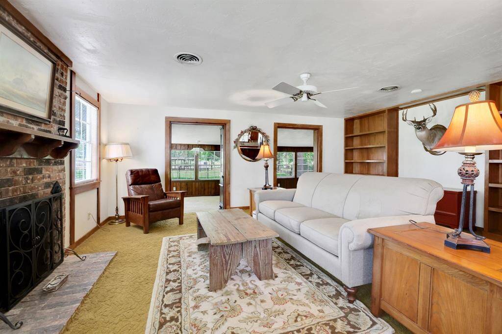 Living area walks out to a bonus room
