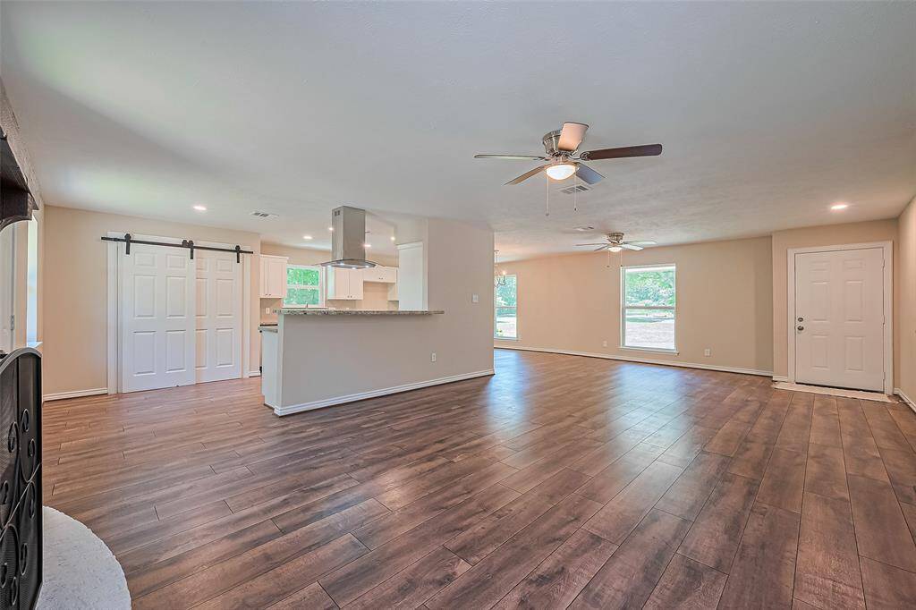 Living room open to kitchen