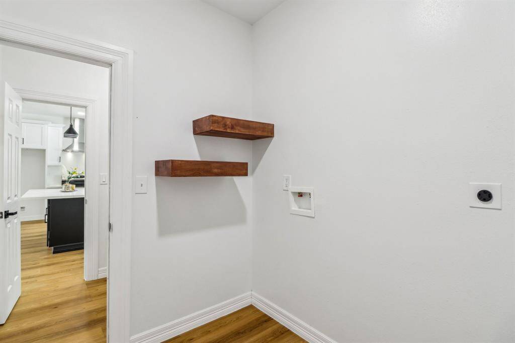It has built-in shelving as well that is perfect for storage.