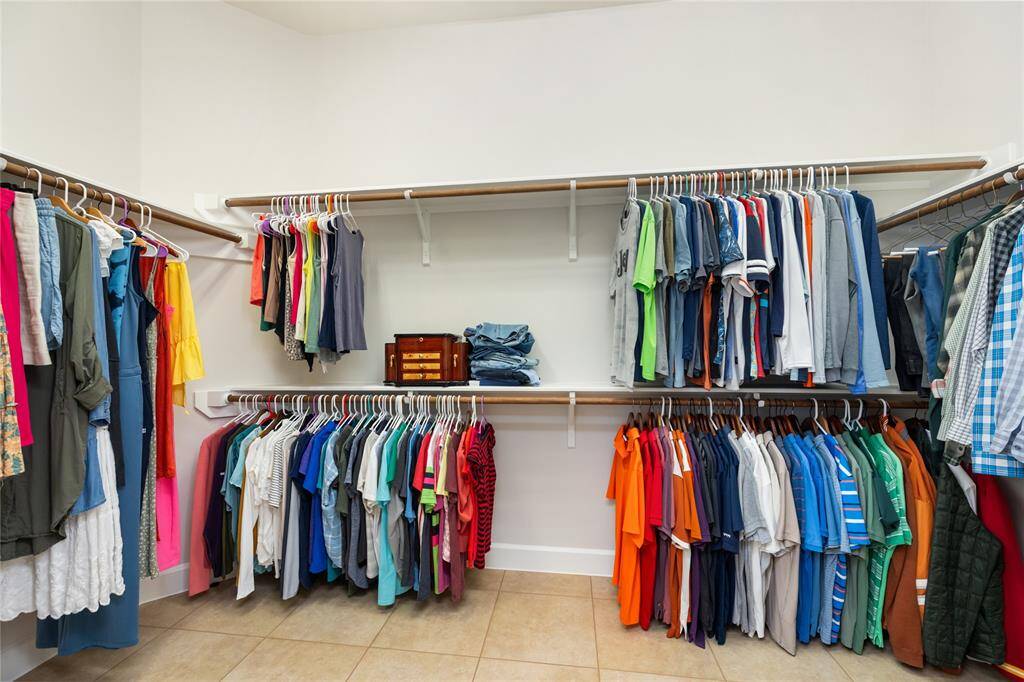 Spacious walk-in closet.