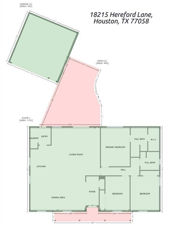 Smart Layout with Split Plan DesignThis home offers 1,751 sq ft of air-conditioned space with a spacious open-concept living area, split-bedroom layout, dual full baths in the primary suite, and a detached garage connected by a covered patio. Perfect for comfortable living and entertaining.