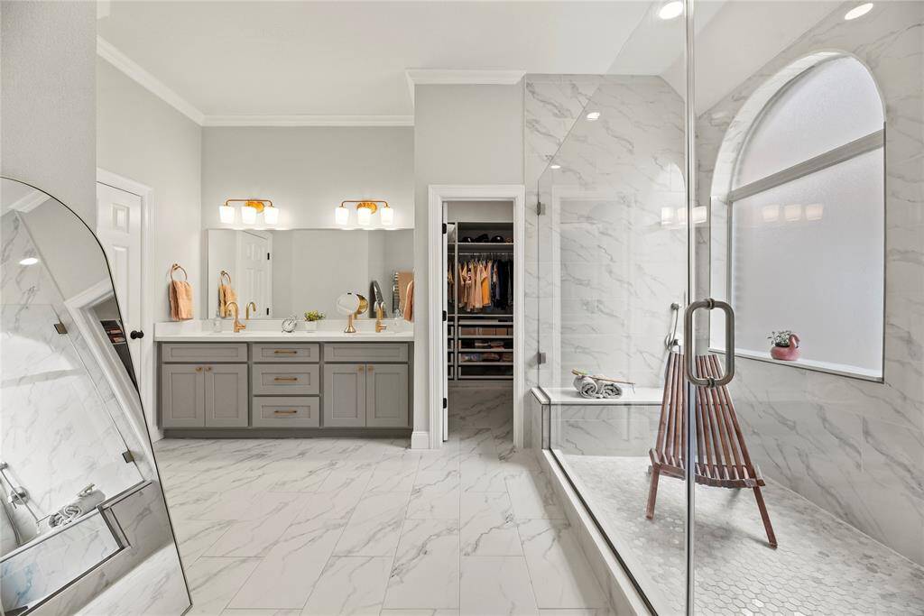an oversized shower,