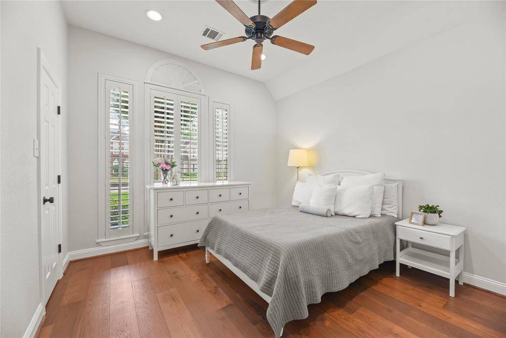 The secondary bedroom downstairs is a great size with 2 closets!