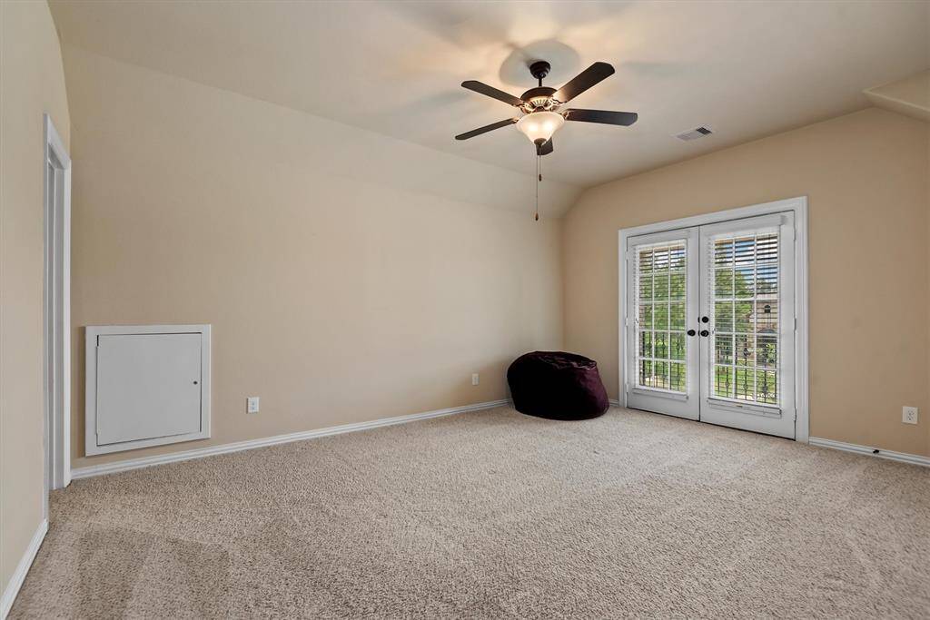 Among the three upstairs bedrooms, one stands out with exclusive access to a private balcony.  This unique feature adds a touch of luxury and outdoor connection to a spacious and comfortable bedroom.  This bedroom also has a large walk in closet and attic access with storage.