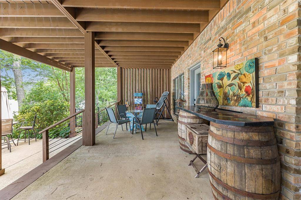 Covered patio on the lower level.