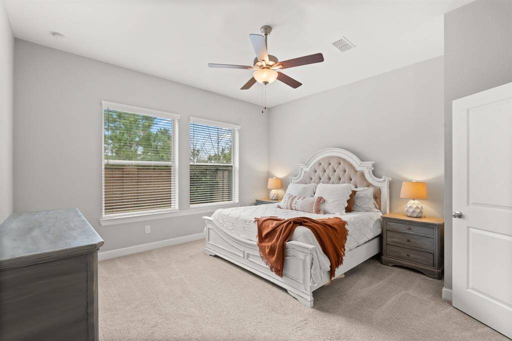Spacious Primary bedroom off of the back of the home.