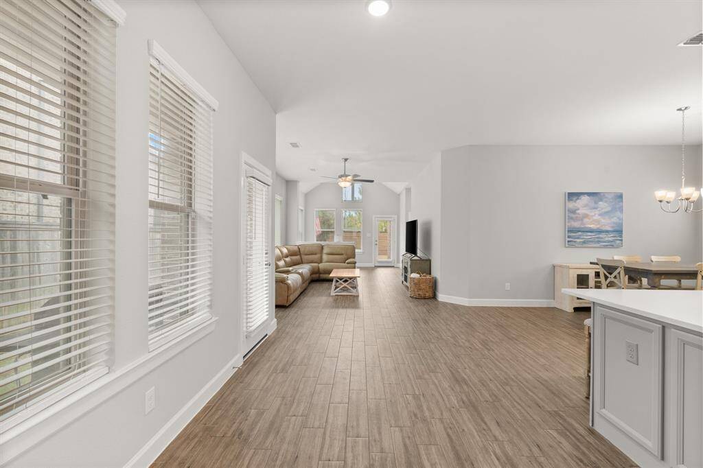 As you enter this home you can see all the way to the back door.