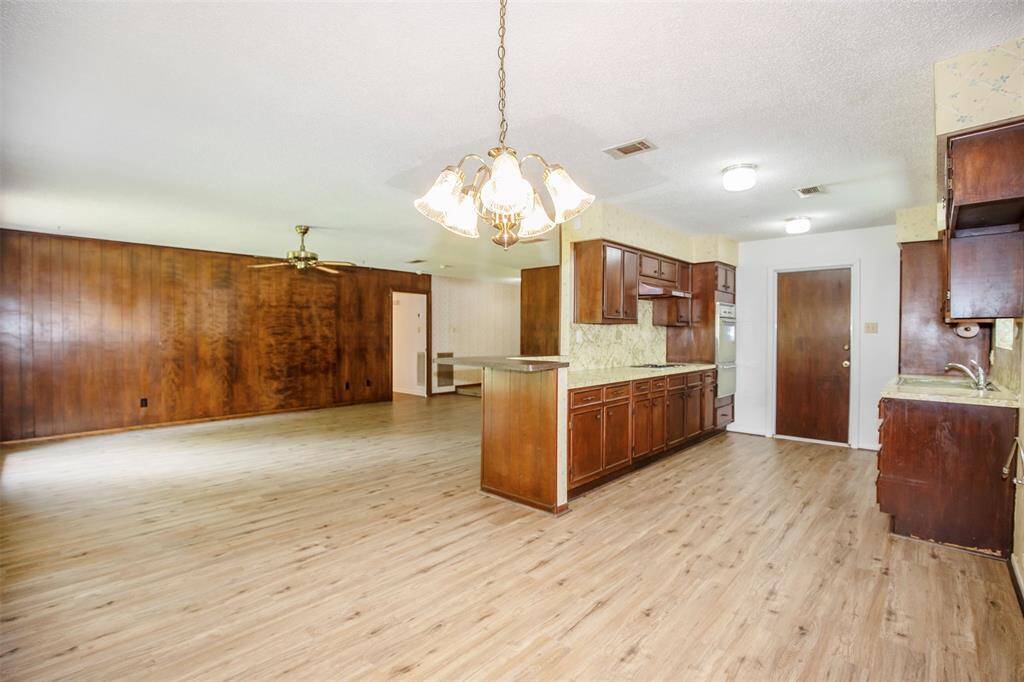 The dining area has easy access to the kitchen.