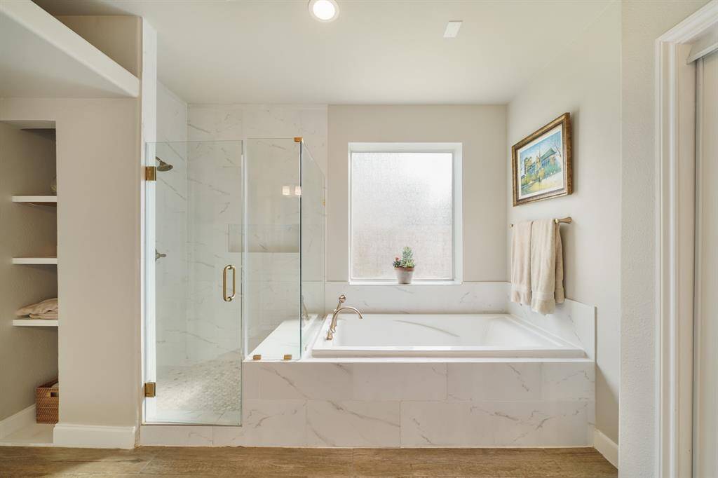 Primary Bath soaking tub and separate shower