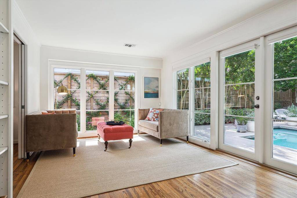 You'll fall in love with this cozy corner overlooking the garden and pool!