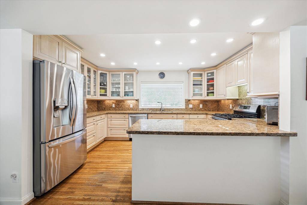 Add bar stools for quick meals at the breakfast bar.